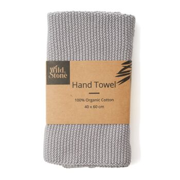 Essuie-mains - 100% coton biologique (gris tourterelle) 1