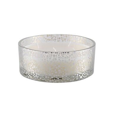 Bougie vanille pot en verre argent m