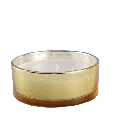 VANILLA CANDLE IN GOLD GLASS JAR M