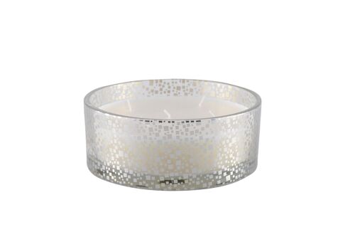 Bougie vanille pot en verre argent s