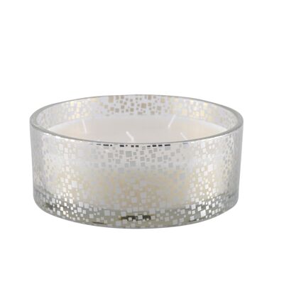 Bougie vanille pot en verre argent s