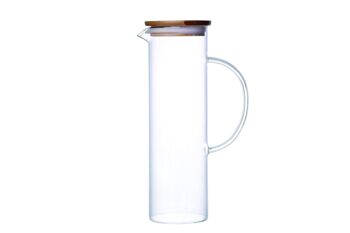 Pichet 1 l borosilicate couvercle bambou 1