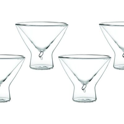 SET 4 VASOS VIDRIO / VIDRIO 200 ML DOBLE PARED