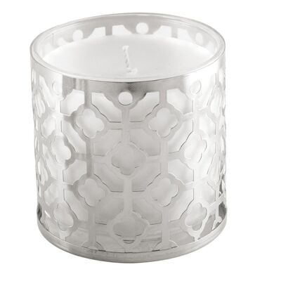 VANILLA CANDLE METAL GM SILBER 10X10CM