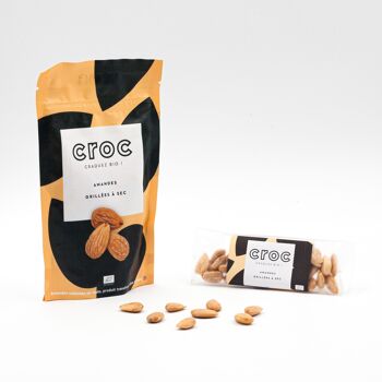 Amandes grillées à sec CROC - BIO 35g 2