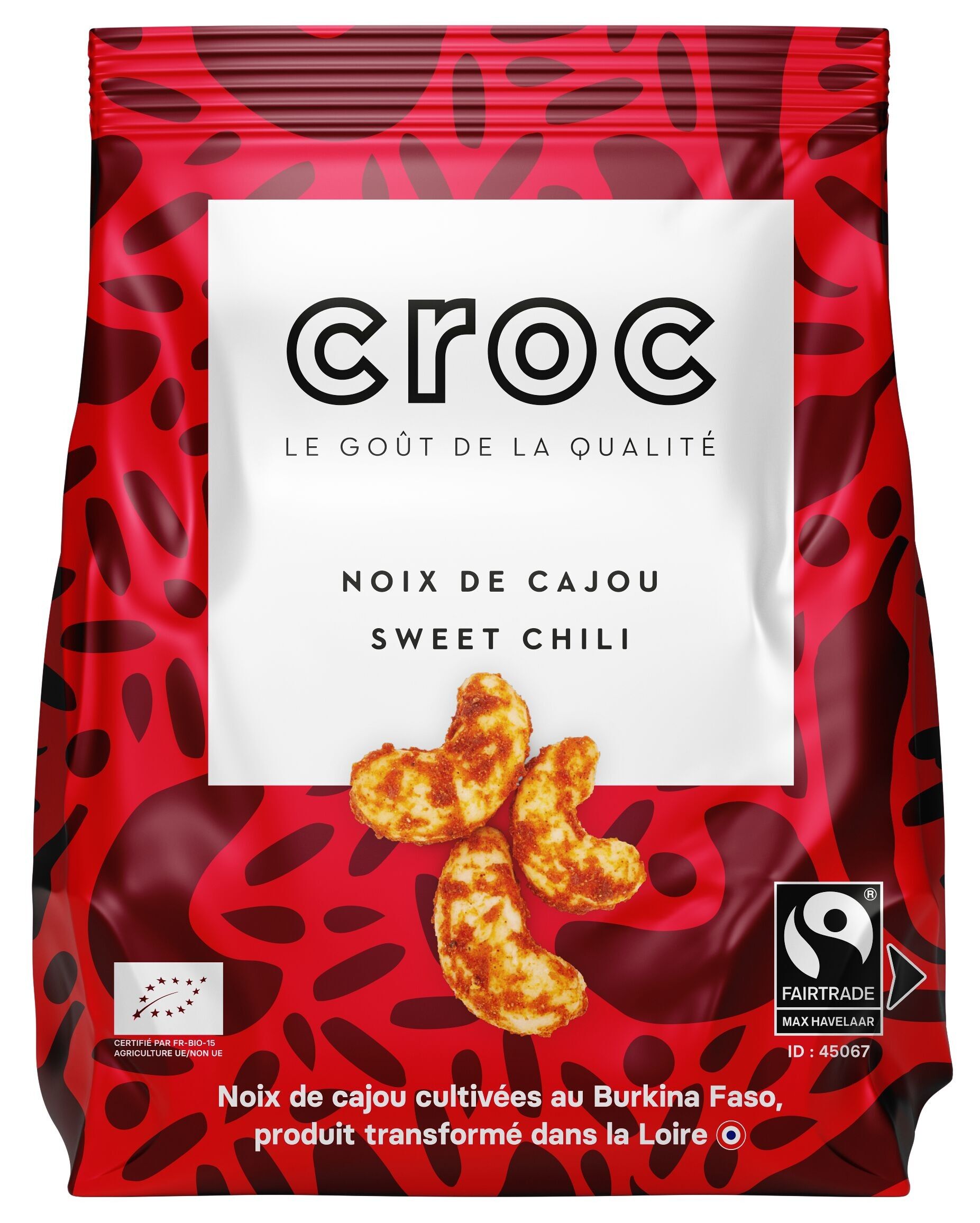 CROC Cashewnüsse mit süßer Chili-Note – Bio und Fairtrade, 100 g