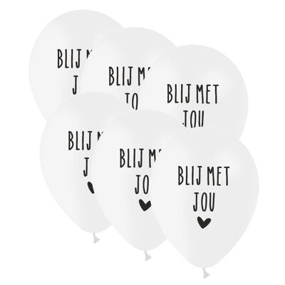 Ballonnen 'Blij met jou' (6 stuks)