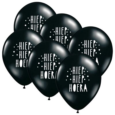 Luftballons 'Hip Hip Hurra' (6 Stück)