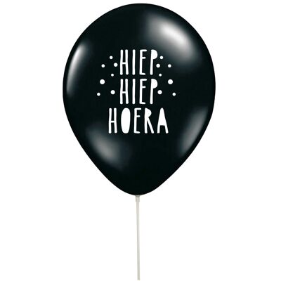 Luftballons 'hip hip hurra' mit Essstäbchen