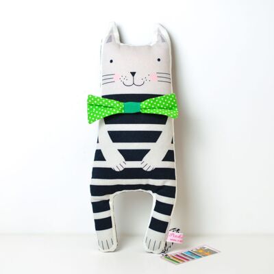 cat soft toy with  bow tie