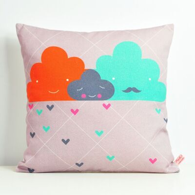 clouds family square pillow
