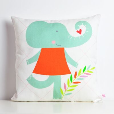 miss elephant square pillow