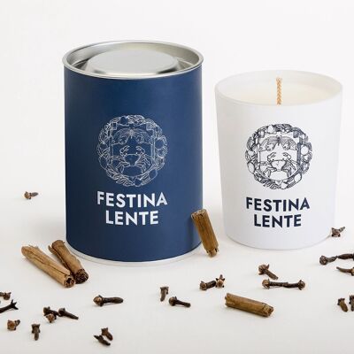 IL VIAGGIATORE Candle 200gr: mulled wine and warm fireplace Made in Italy eco-luxury