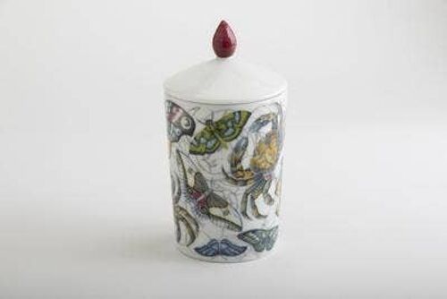 CAREZZE Luxe Candle 380gr (13.4oz): vanilla and red berries. Hand-poured in porcelain vase with lid