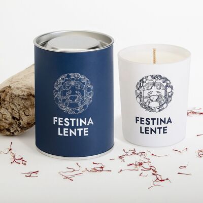 MISTERO Candle 200gr (7oz): incense, dust, and stone. Eco-luxury home scent handmade in Italy