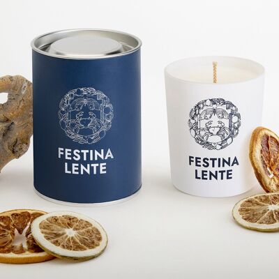 PRIMA LUCE Candle 200gr (7oz): sunny pine forest and orange. Eco-luxe, soy candle.
