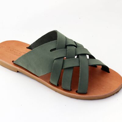 Pastel colored strappy slides 2. Amber Brown
