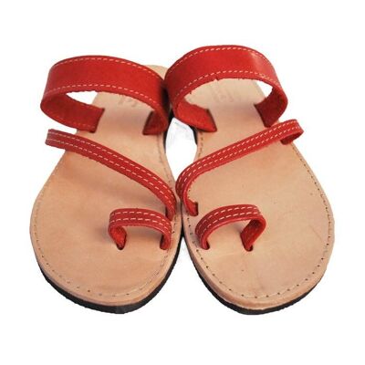 Sandale à anneau d'orteil rouge rouge clair