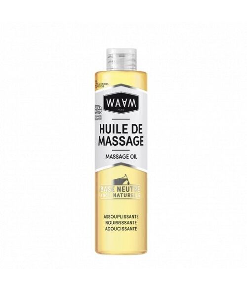 WAAM Cosmetics – Huile de massage – Première pression à froid – 5 Huiles végétales – Huile de massage, Soin de la peau pour Visage et Corps – 100ml