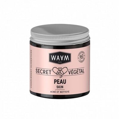 WAAM Cosmetics - Mon Secret Végétal Peau - Integratori alimentari - Ingredienti di origine naturale - Acne e purezza della pelle - Vegan - 60 capsule