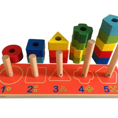 Wooden stack & learn geometric shape puzzle