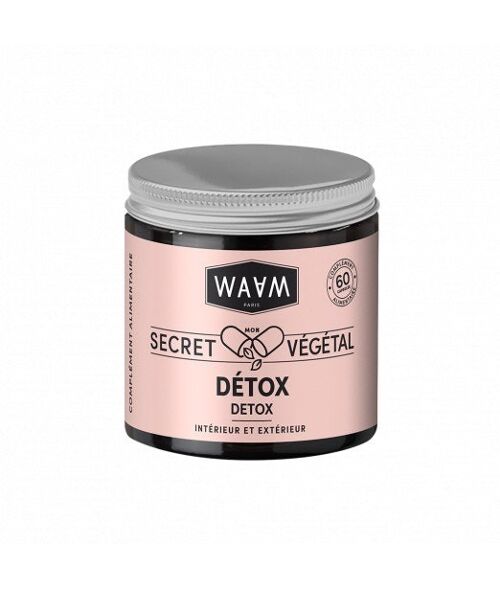 WAAM Cosmetics – Capsules Détox – Pot de 60 capsules Bio