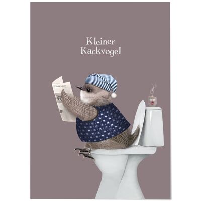 Little poop bird // funny postcard