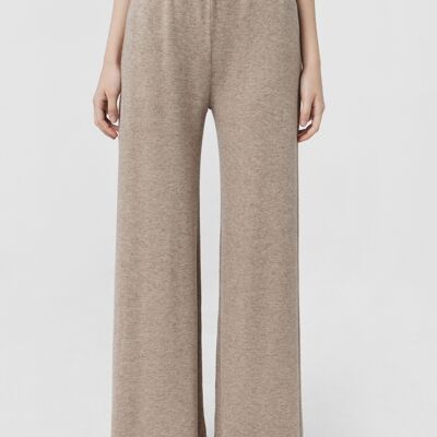 LIGIA Flared Trousers With Elastic Waistband in Light Brown