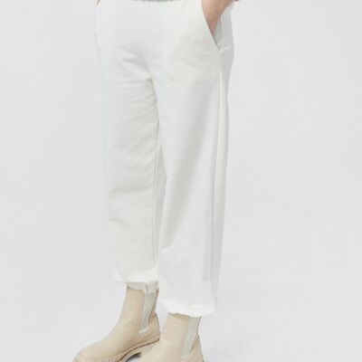 SOPHIA Jogger Trousers With Elastic Waistband in White