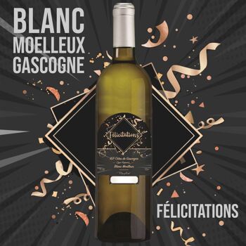 "Félicitations" - IGP - Côtes de Gascogne Grand manseng vin blanc moelleux 75cl 1