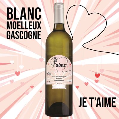 "Je t'aime" - IGP - Côtes de Gascogne Grand manseng vin blanc moelleux 75cl