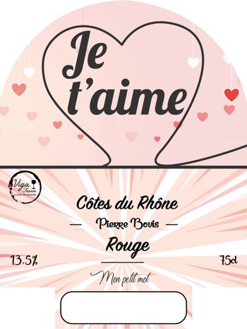 "Je t'aime" - AOC Côtes du Rhône vin rouge 75cl 2