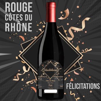 "Félicitations" - AOP Côtes du Rhône vin rouge 75cl 1