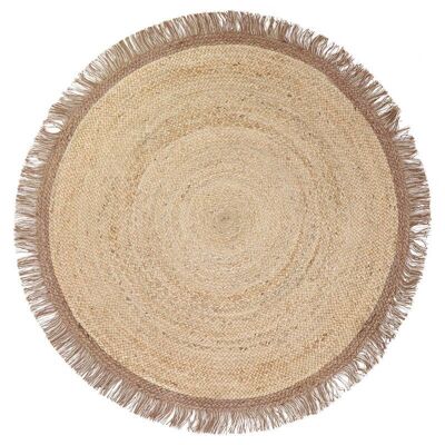 THAR tapis jute rond avec franges