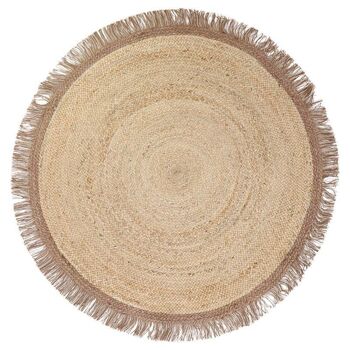 THAR tapis jute rond avec franges 1