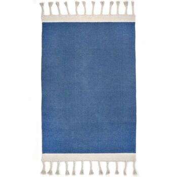 LISBOA BLEU tapis coton contemporain 1