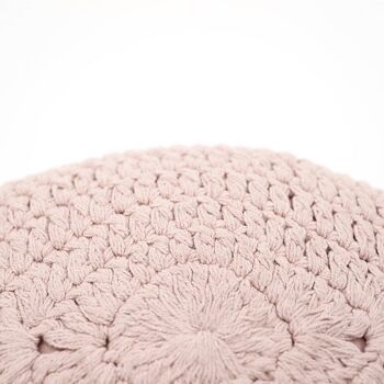 PLUME ROSE NUDE coussin bohème crochet 4