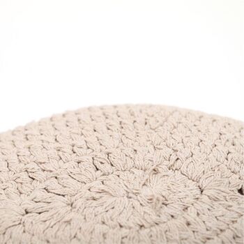 PLUME ECRU coussin bohème crochet 4