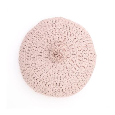 LENKA ROSE NUDE coussin rond crochet