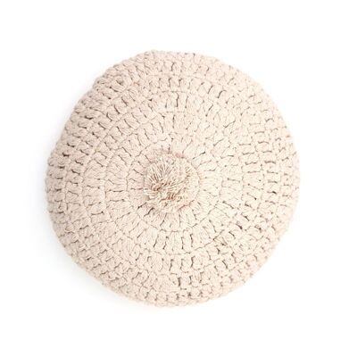 LENKA ECRU round crochet cushion