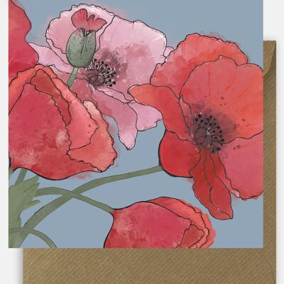 Poppies Greetings Card