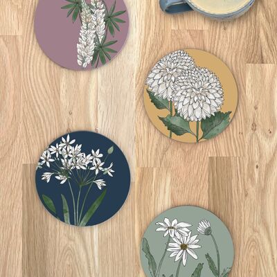 Four Coasters - Flowers every day
