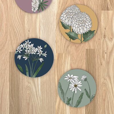 Four Coasters - Flowers every day