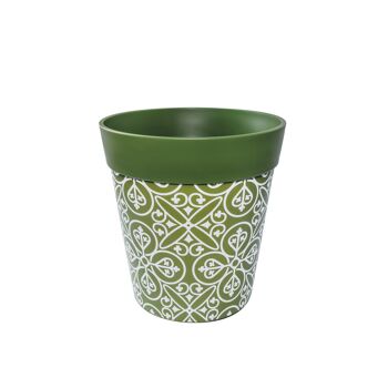 Pot extérieur/intérieur 'Maroc Tile' moyen 22cm en plastique vert 1