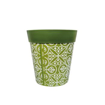 Pot extérieur/intérieur 'Maroc Tile' moyen 22cm en plastique vert 2