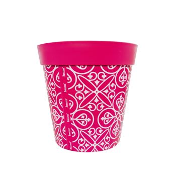 'carrelage maroc' en plastique rose grand pot intérieur/extérieur 25cm 3