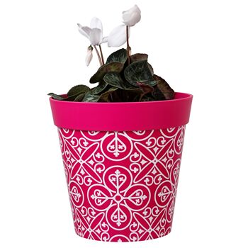 'carrelage maroc' en plastique rose grand pot intérieur/extérieur 25cm 4