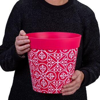 'carrelage maroc' en plastique rose grand pot intérieur/extérieur 25cm 7