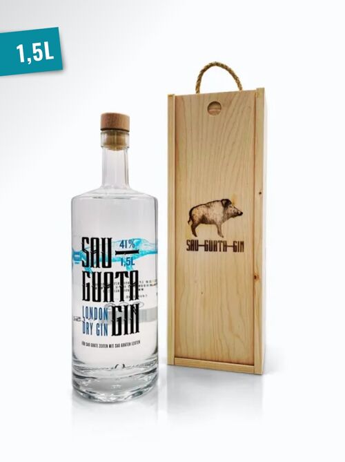 SAU GUATA GIN 1,5l 41% Vol. in der Holzkiste