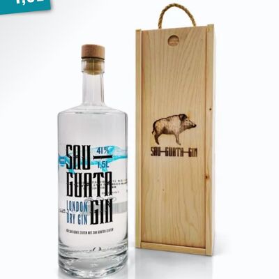 SAU GUATA GIN 1.5l 41% Vol. in cassetta di legno